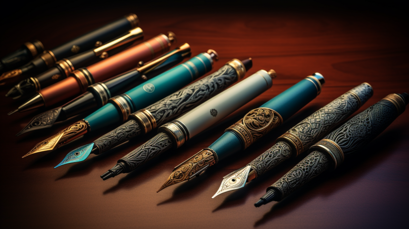 Many calligraphy pens
